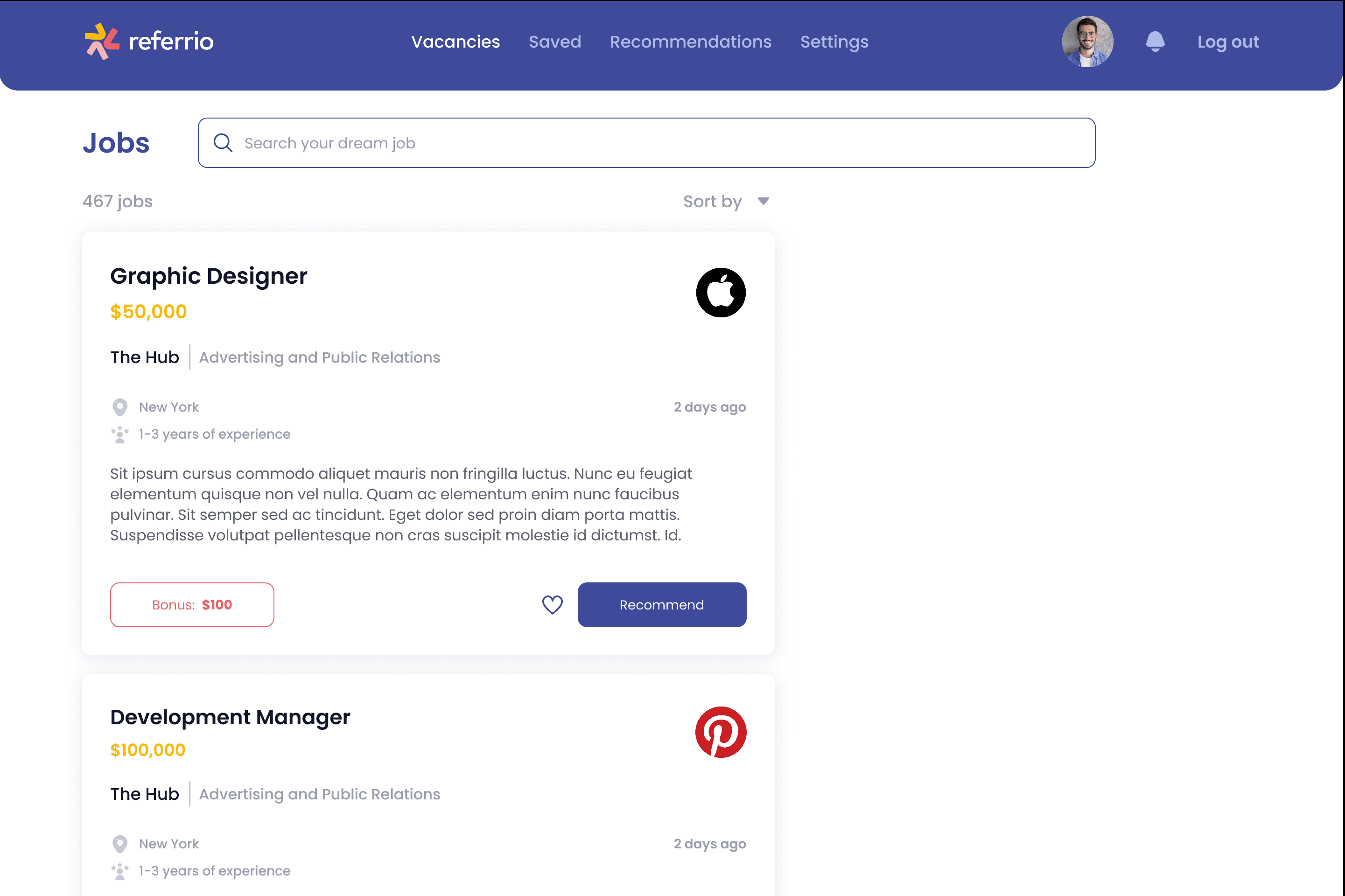 Referrio Platform Mockup